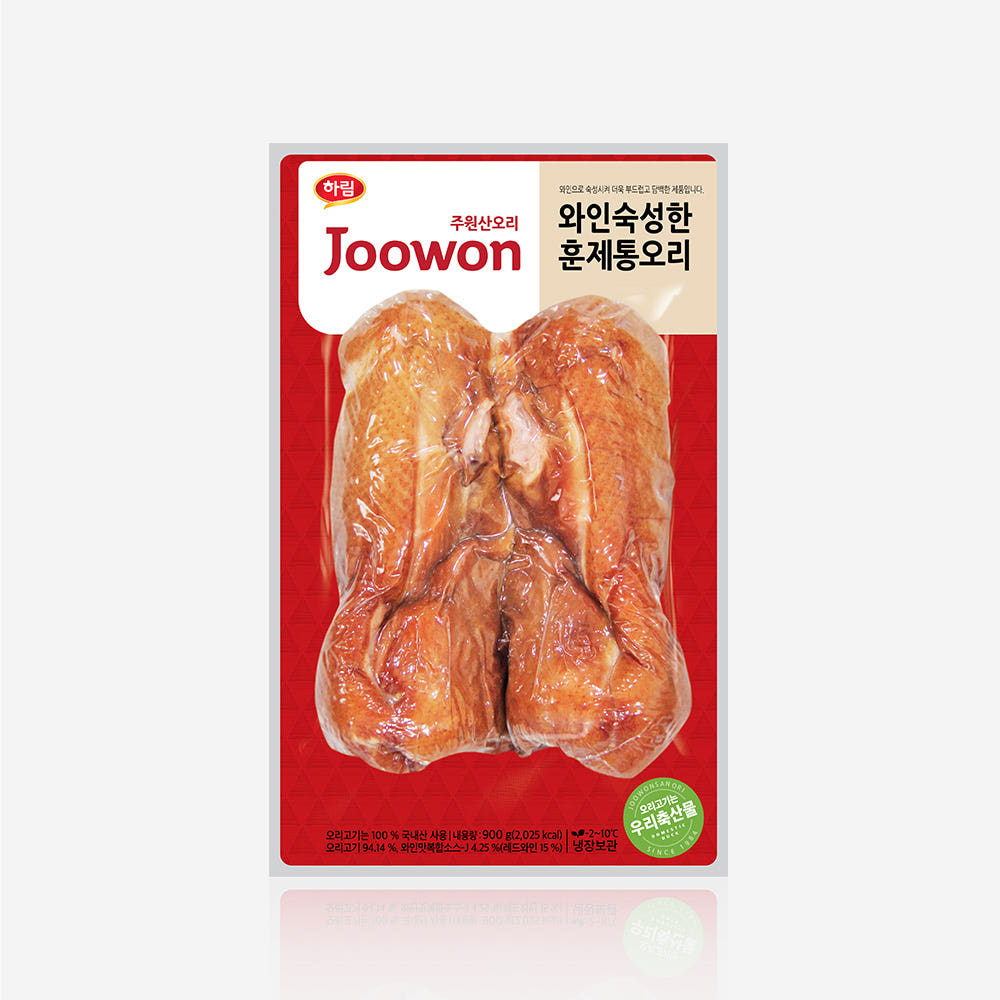 [주원산오리] 와인숙성한 훈제 통오리 900g